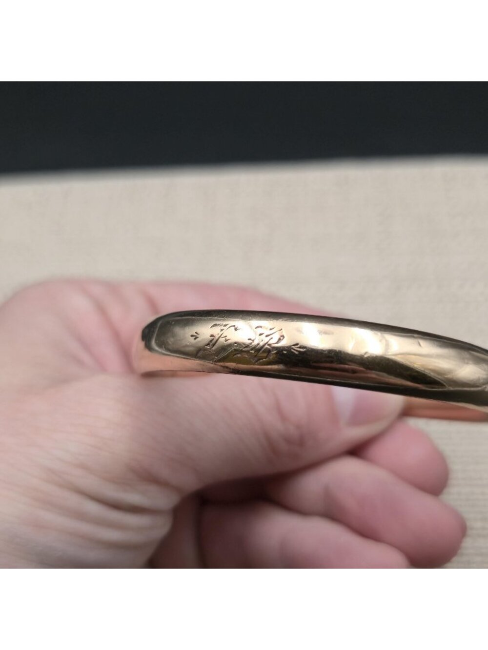 7 Inch George L Paine And Company E.B Initials Bangle Bracelet B1412 - Picture 3 of 9